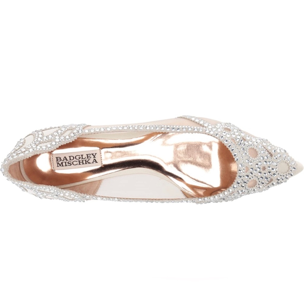 Badgley Mischka Women's Gigi Pointed Toe Flat, womens size 9.5